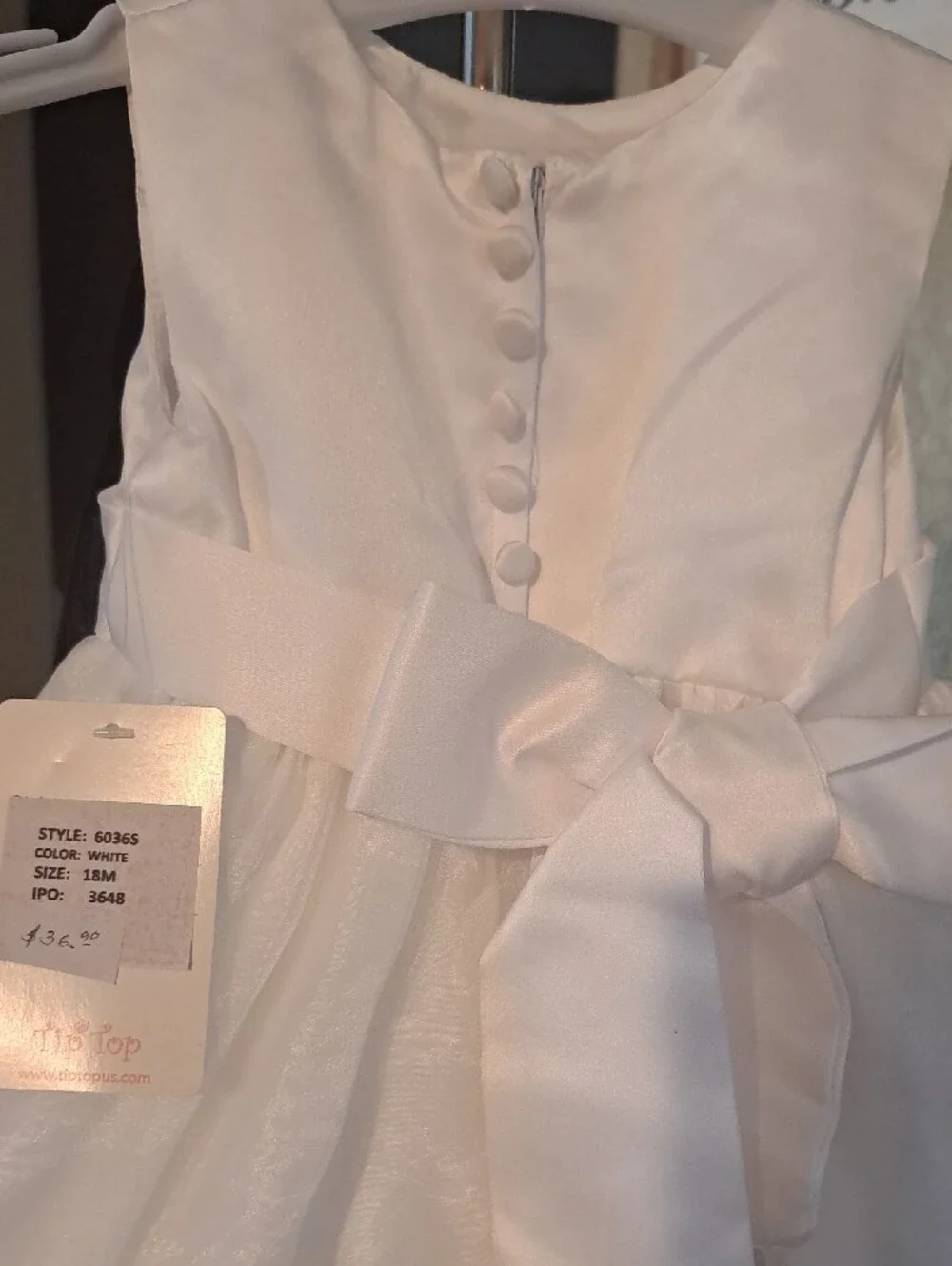Baby Dress White Size 18 M.
